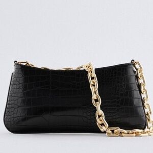 Zara gold chain handbag